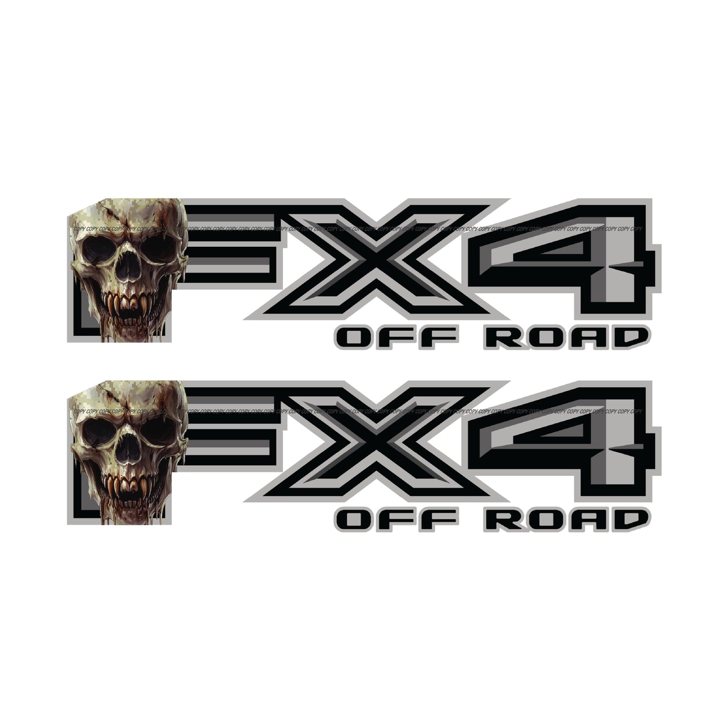 FX4 Off Road Decal Replacement Sticker / Skull Pixel Camo