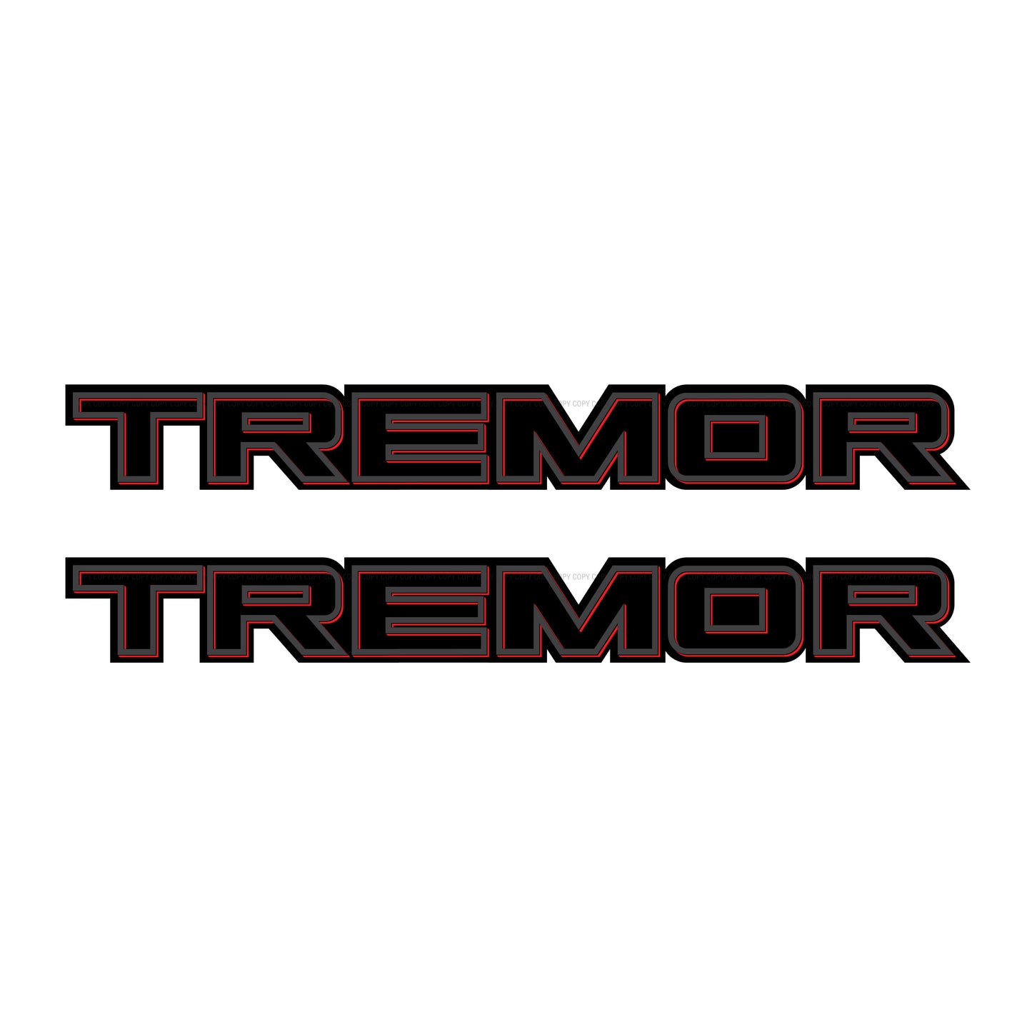 Tremor Black Decals Package Red Accent Truck Bed Side Sticker