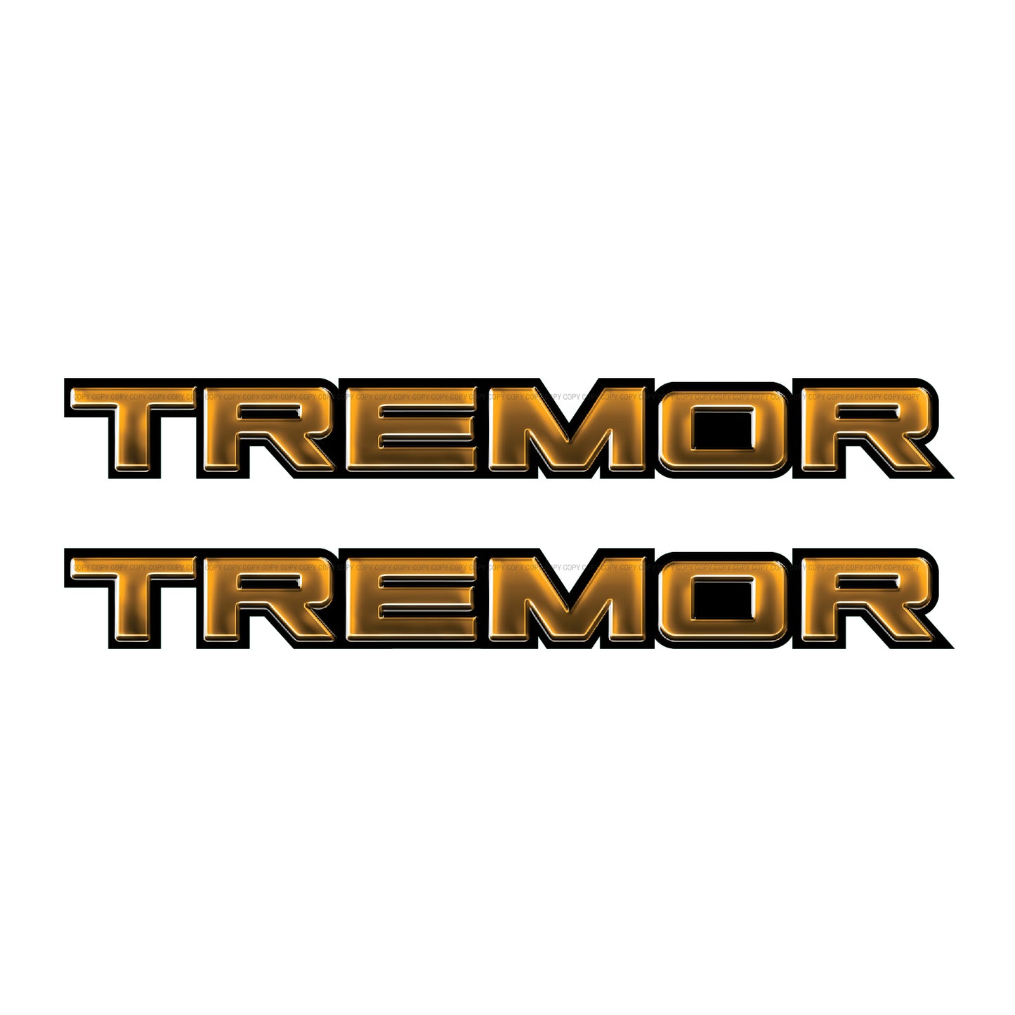 Tremor Metal Decals Truck Bed Side Stickers Ford F150 F250 / Gold