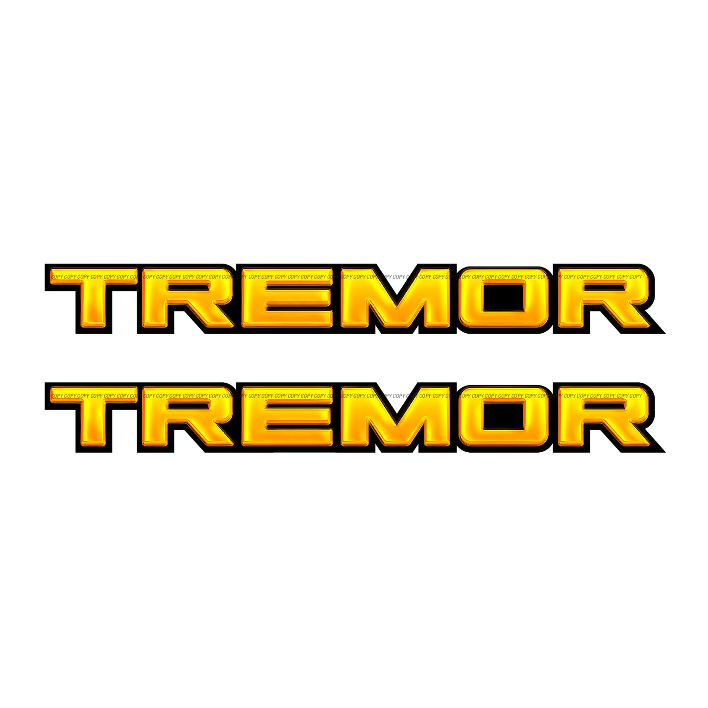 Tremor Metal Decals Truck Bed Side Stickers Ford F150 F250 / Yellow