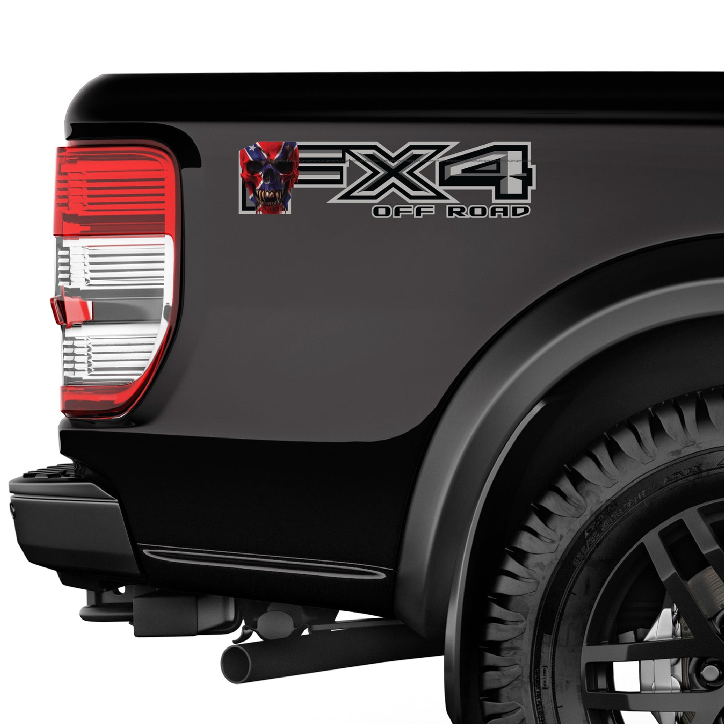 FX4 Off Road Decal Replacement Sticker / Skull Confederate Flag