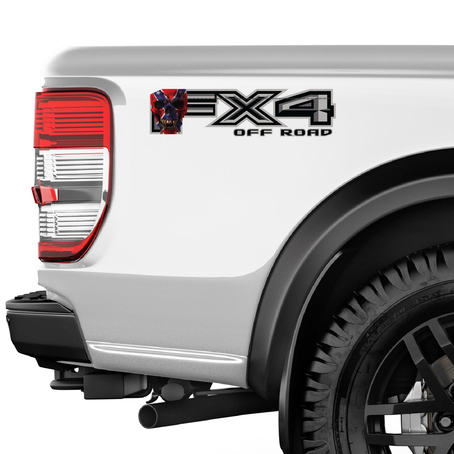 FX4 Off Road Decal Replacement Sticker / Skull Confederate Flag