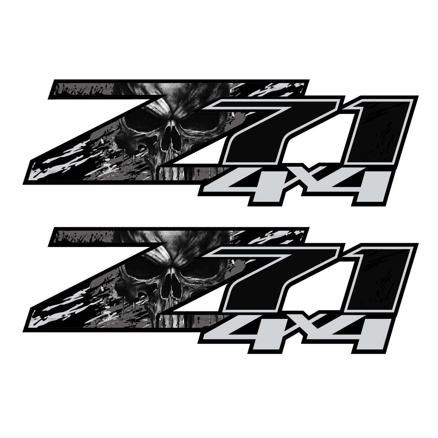 Z71 4x4 Decals Skull Stickers Chevy Silverado - F - 1500 2500 HD Stickers