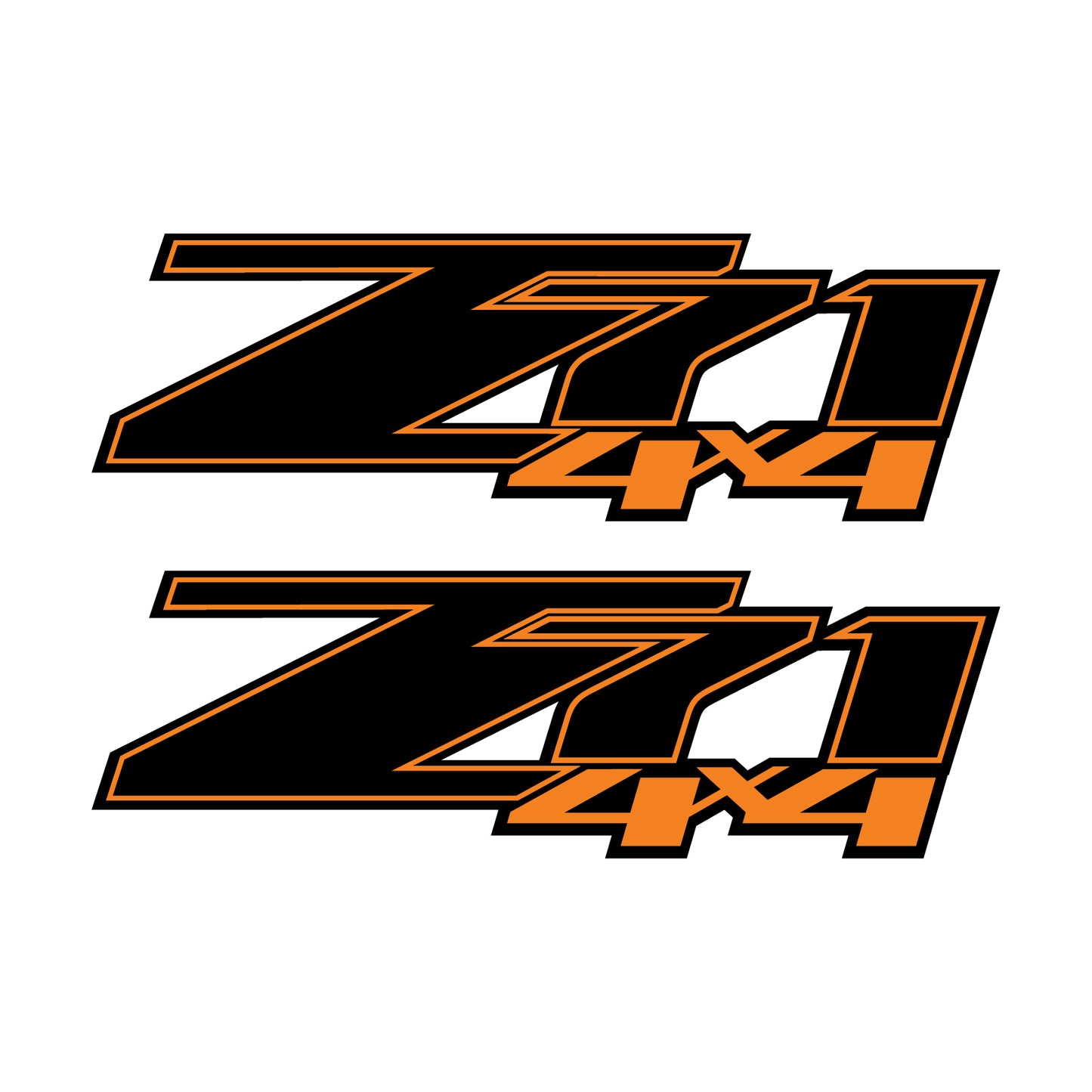 Z71 4x4 Decals Orange Stickers Chevy Silverado - F - 1500 2500 HD Stickers
