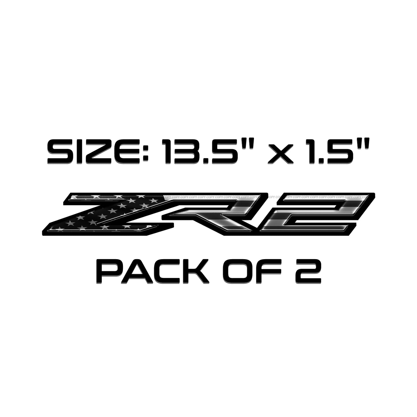 ZR2 Decals Bedside Replacement Sticker / Pack of 2