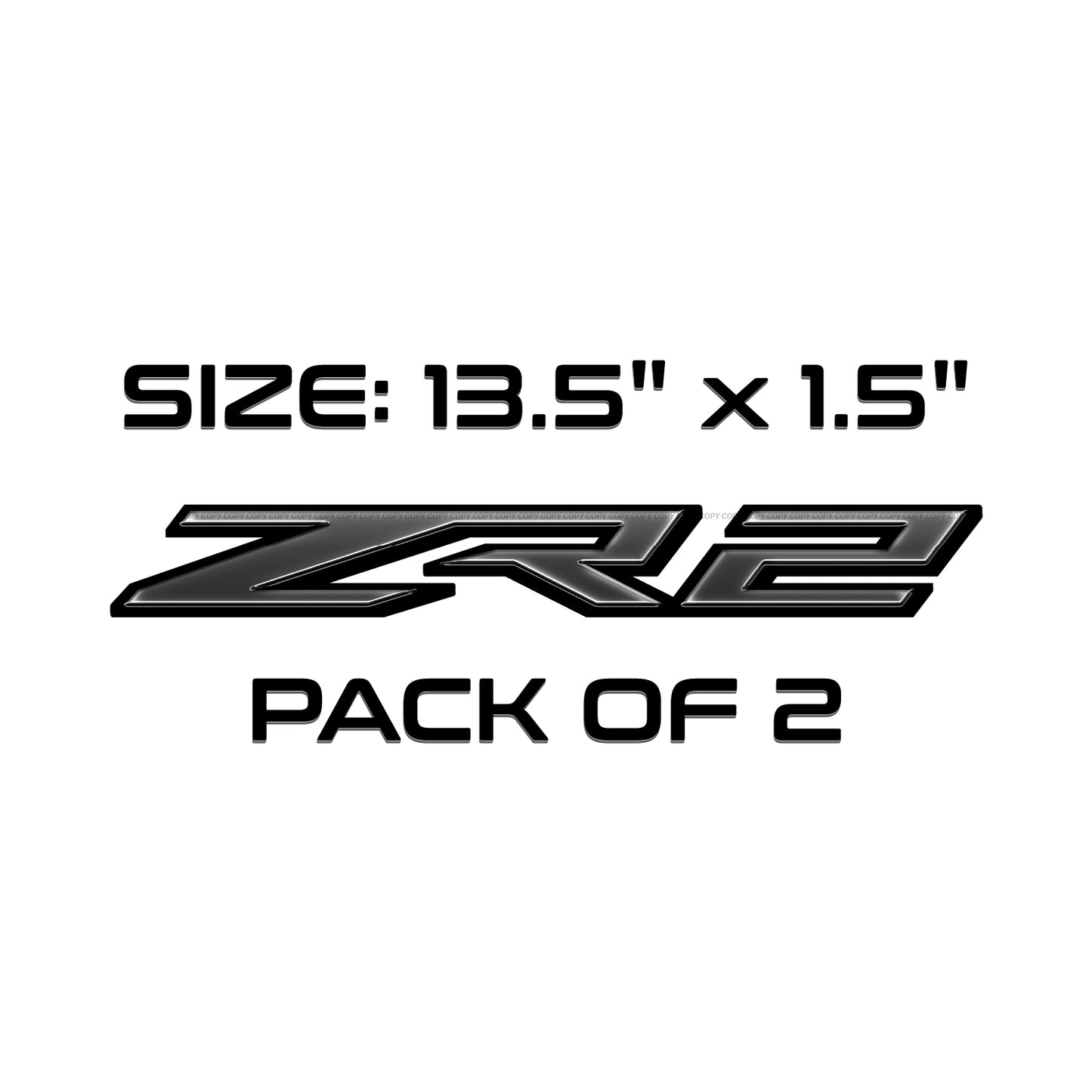 ZR2 Decals Bedside Replacement Sticker / Pack of 2