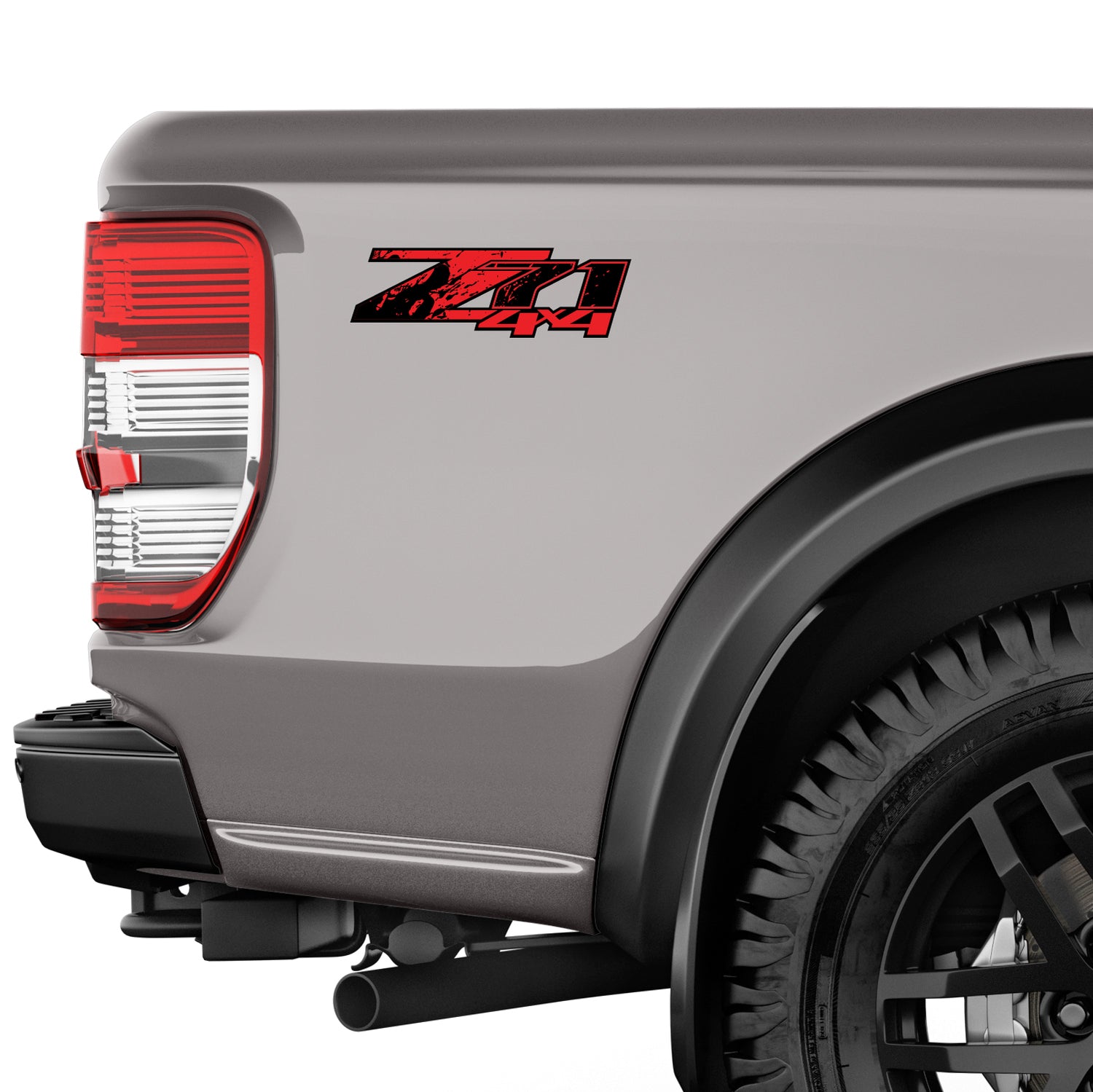 Z71 4x4 Red Splash - F - 1500 2500 HD Stickers - TiresFX