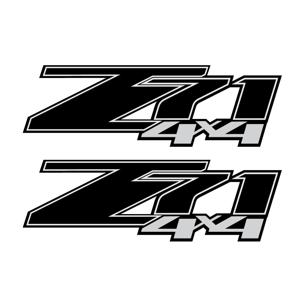 Z71 4x4 Black Blackout - F - 1500 2500 HD Stickers - TiresFX