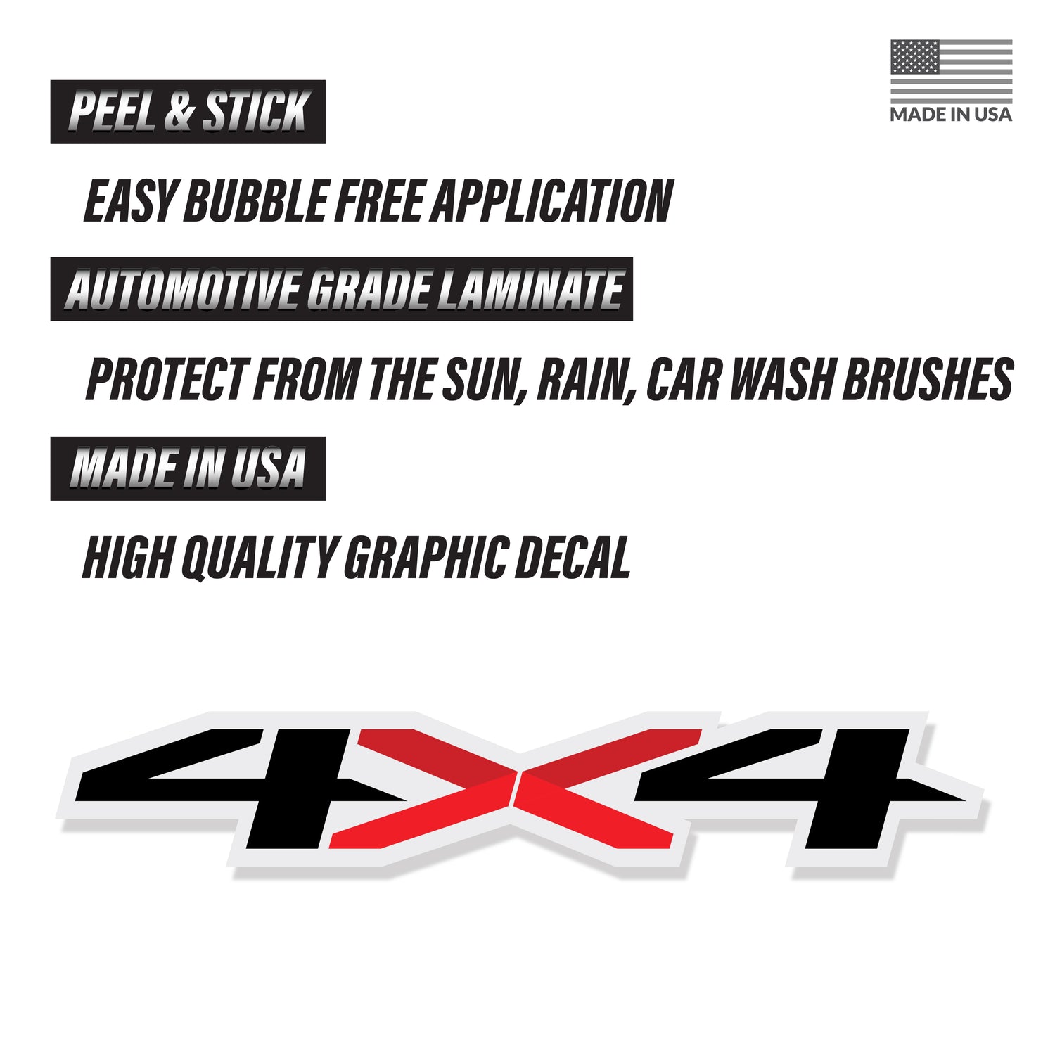 4x4 Off Road Black Decal Replacement Sticker | Bedside Off Road Emblem for 4x4 Truck GMC Sierra Chevy Silverado Suburban 2019 2020 - TiresFX