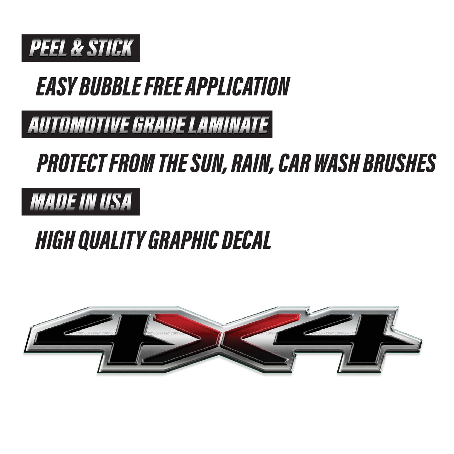 4x4 Off Road Metal Decal Replacement Sticker | Bedside Off Road Sticker for 4x4 Truck GMC Sierra Chevy Silverado Suburban 2019 2020 - TiresFX