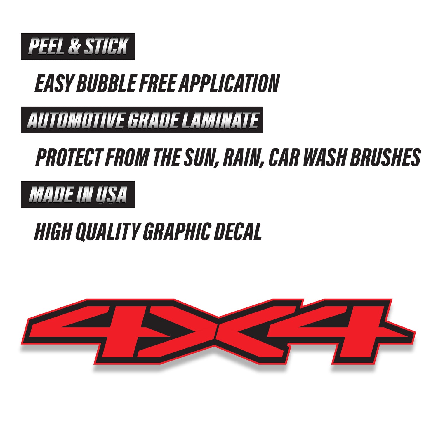 4x4 Off Road RED Decal Replacement Sticker | Bedside Off Road Sticker for 4x4 Truck GMC Sierra Chevy Silverado Suburban 2019 2020 - TiresFX