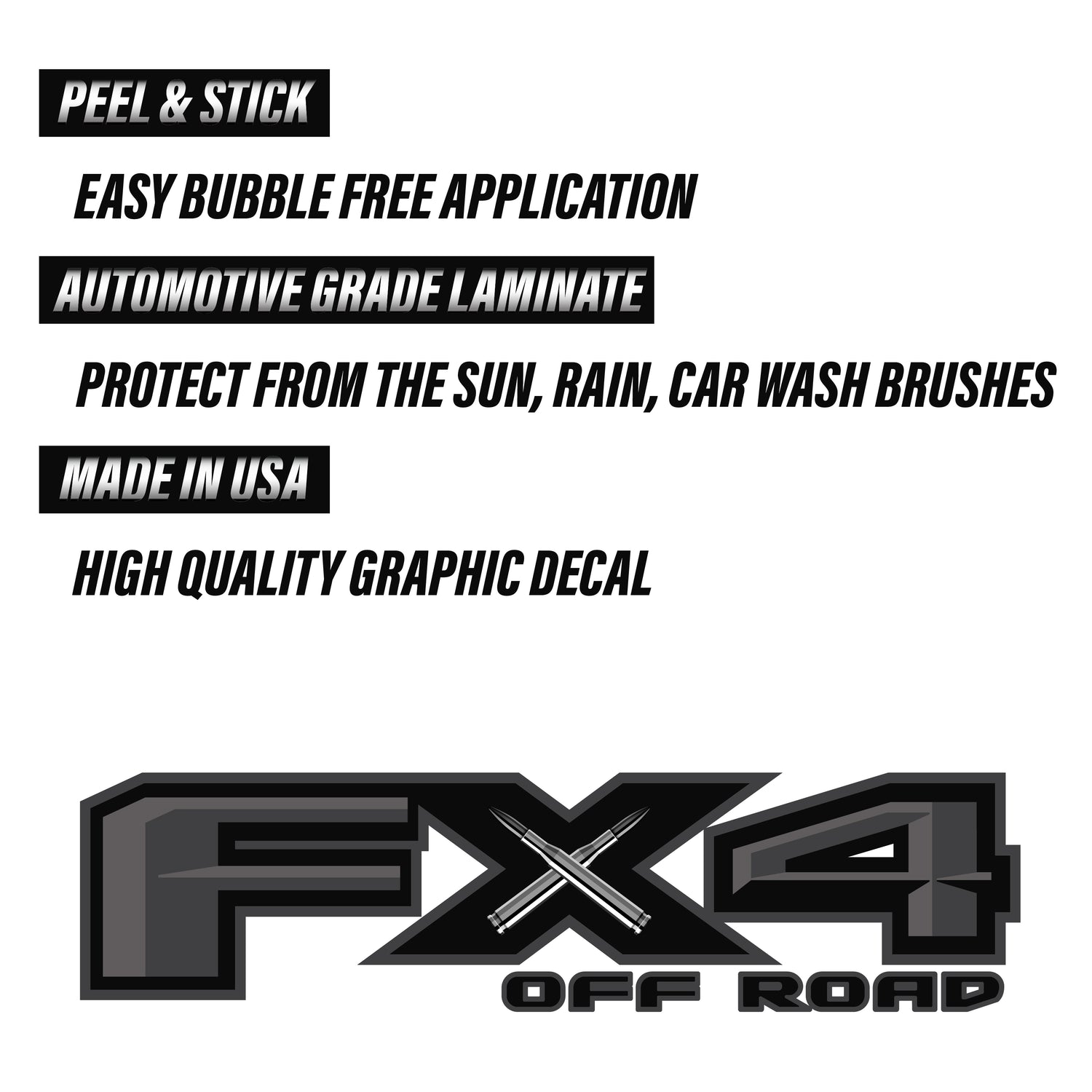 FX4 Off Road Decal Replacement Sticker Ford F 150 Bedside Emblem for 4x4 Truck Super Duty F250 F350 F450 - TiresFX