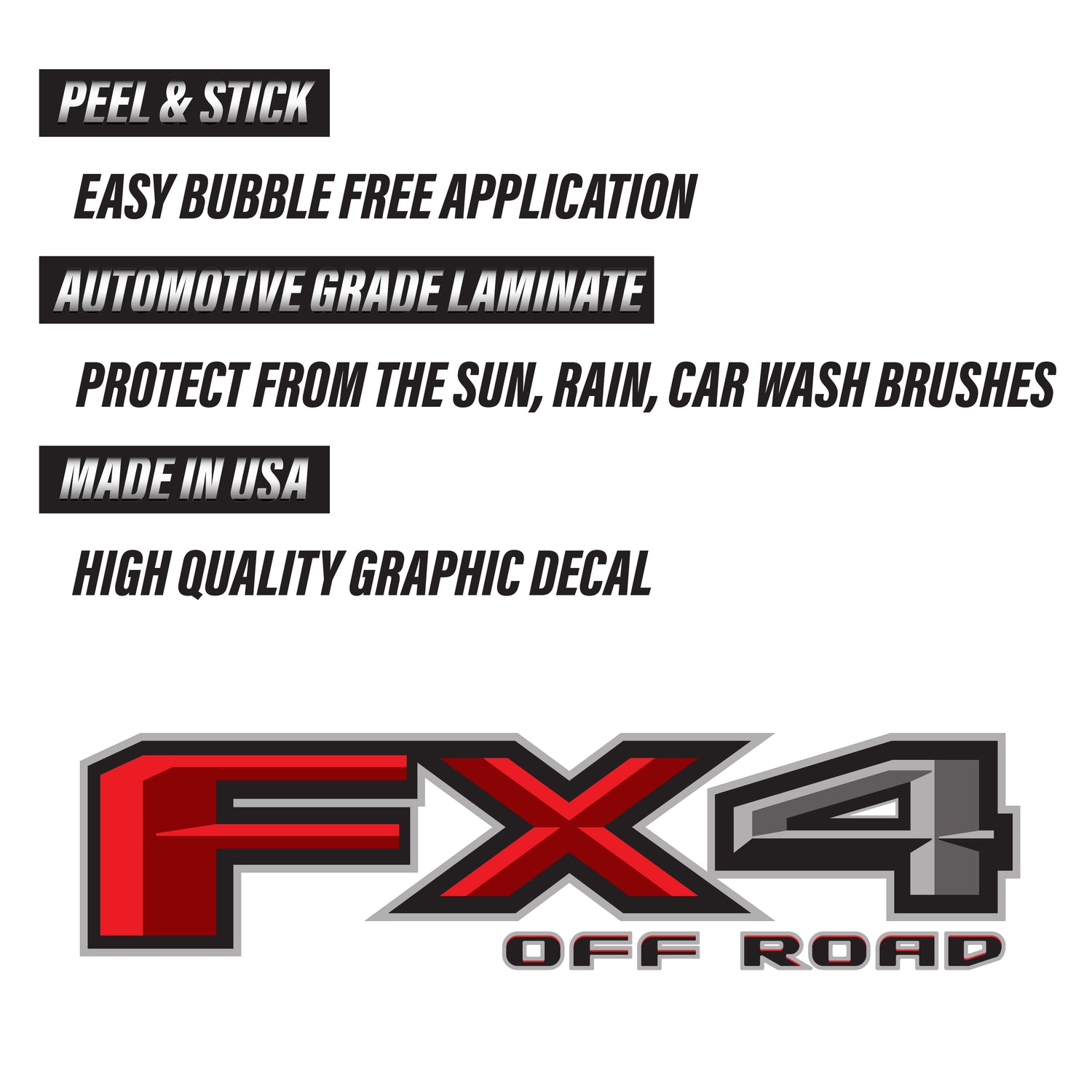FX4 Off Road Decal Replacement Sticker Ford F 150 Bedside Emblem for 4x4 Truck Super Duty F250 F350 F450 - TiresFX