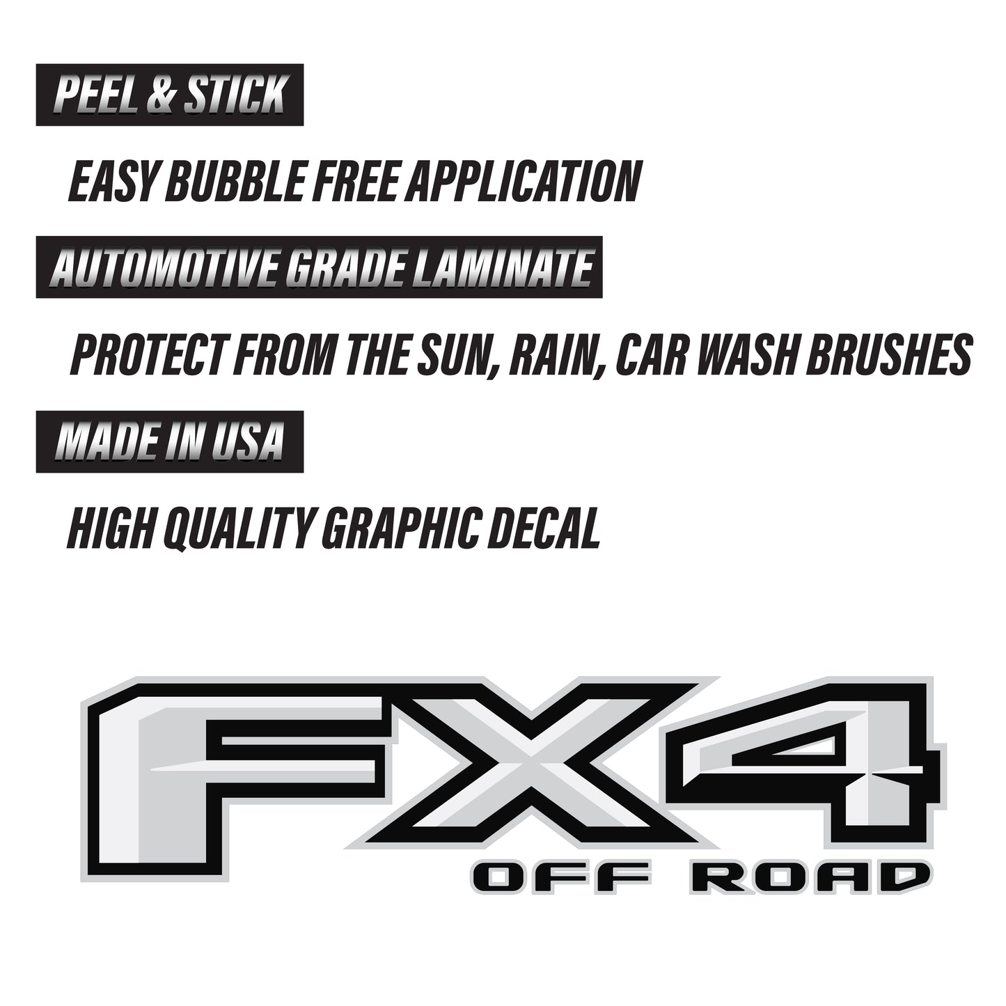 FX4 Off Road Decal Replacement Sticker Ford F 150 Bedside Emblem for 4x4 Truck Super Duty F250 F350 F450 - TiresFX