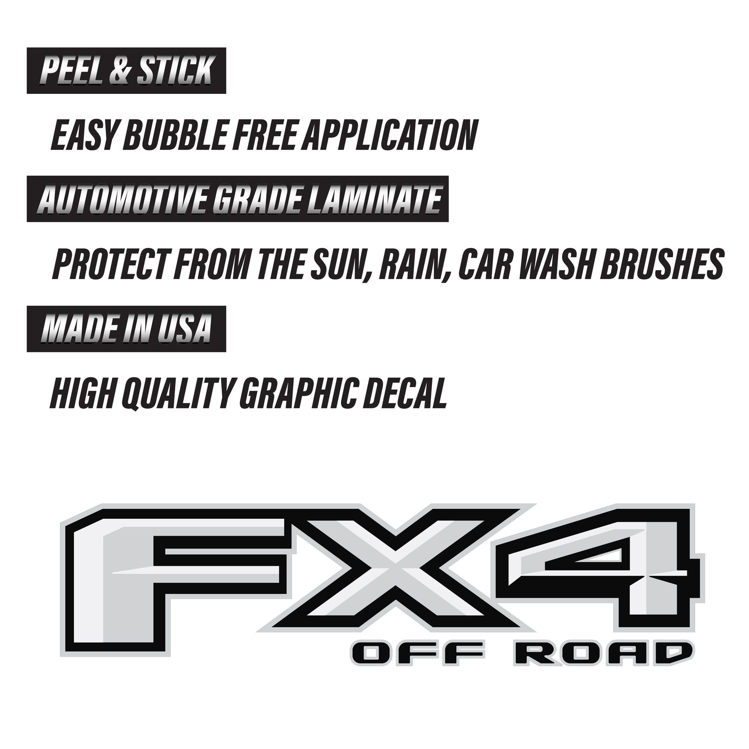 FX4 Off Road Decal Replacement Sticker Ford F 150 Bedside Emblem for 4x4 Truck Super Duty F250 F350 F450 - TiresFX