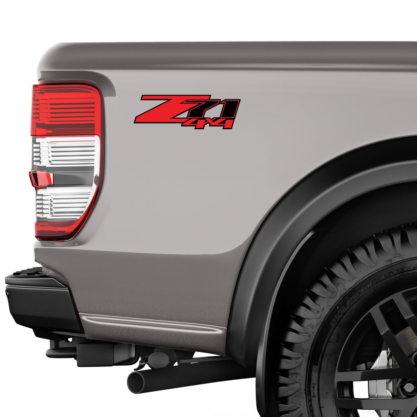 Z71 4x4 Red Black - F - 1500 2500 HD Stickers - TiresFX
