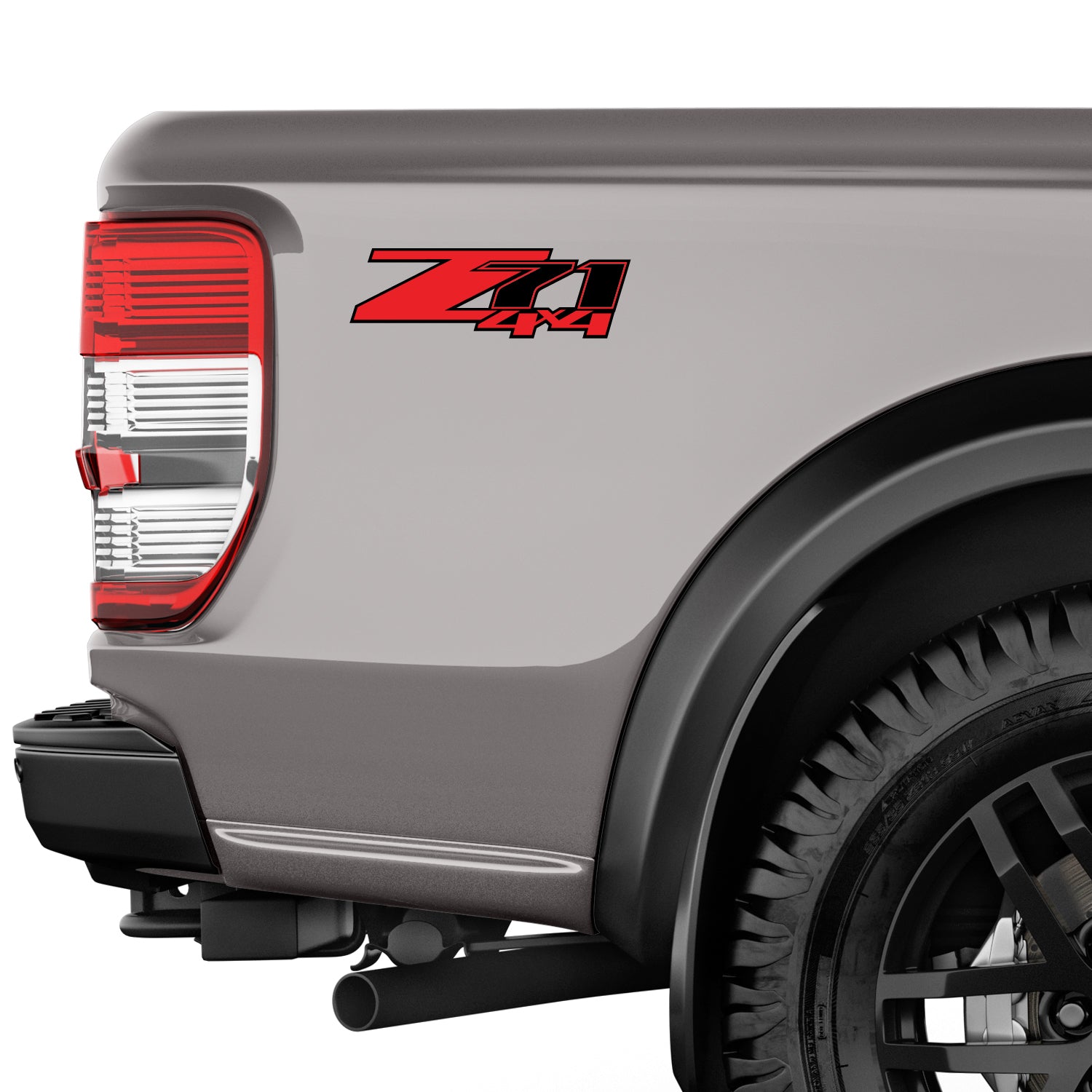 Z71 4x4 Red Black - F - 1500 2500 HD Stickers - TiresFX