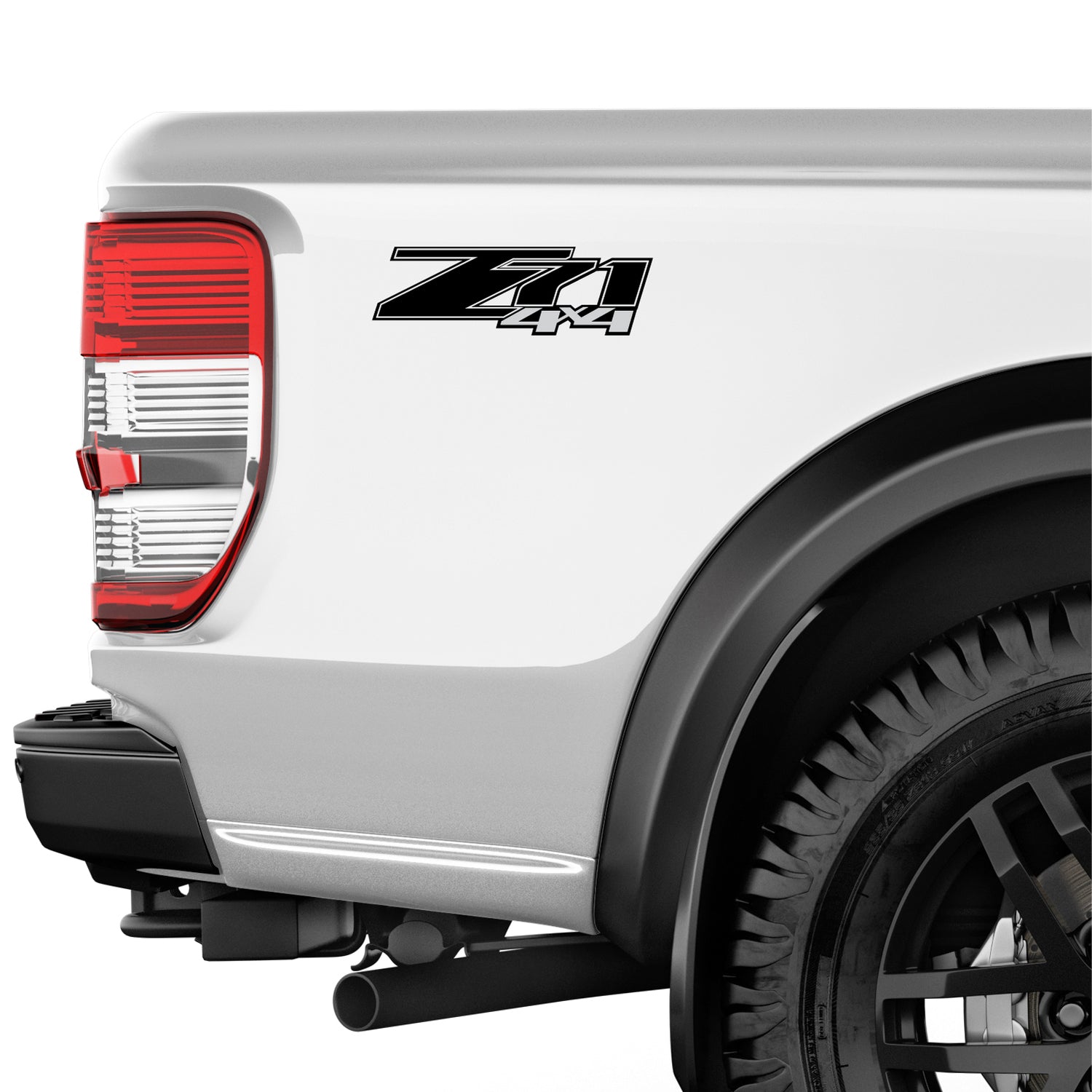 Z71 4x4 Black Blackout - F - 1500 2500 HD Stickers - TiresFX