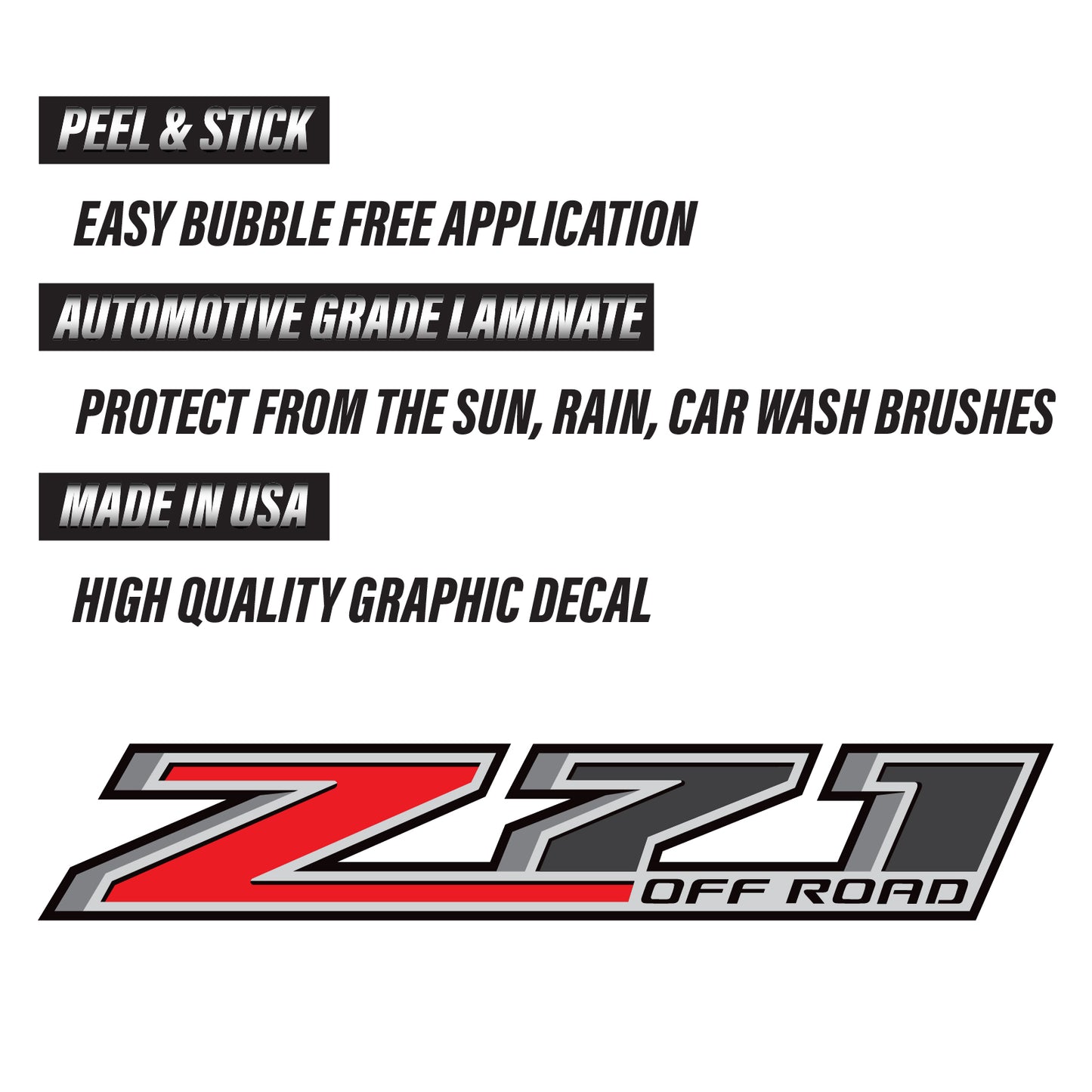 Z71 Offroad Truck Decals - 2014-2018 Bedside Stickers - TiresFX