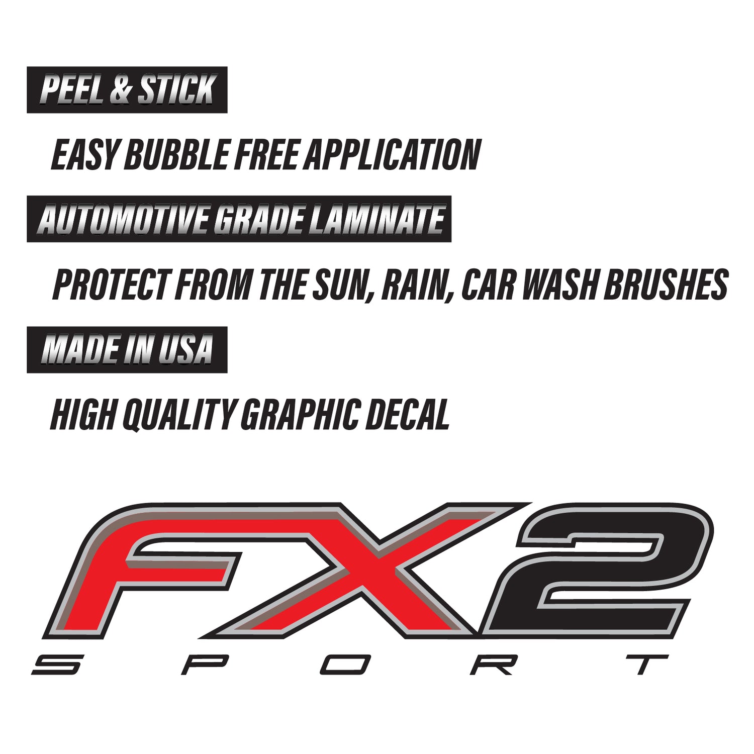 FX2 Sport Decals F Stickers Truck 4x4 Bed Side - TiresFX