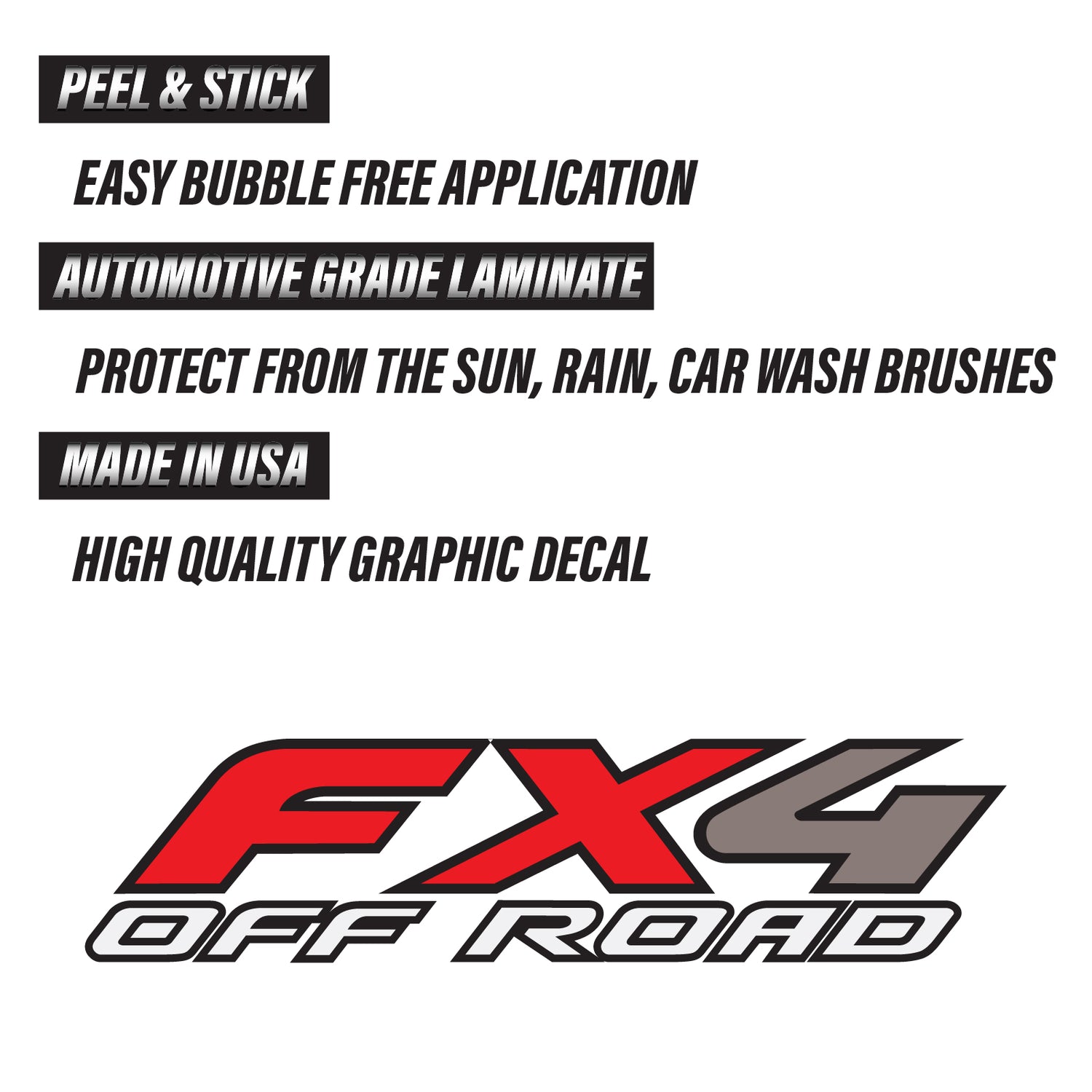 FX4 Off Road Decals Stickers - F (1997-2010) Super Duty F250 F350 F450 - TiresFX