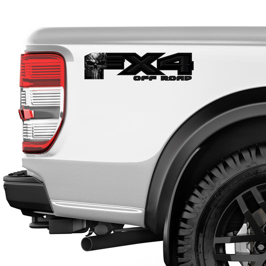 FX4 Off Road Skull Decal Replacement Sticker Ford F 150 Bedside Emblem for 4x4 Truck Super Duty
