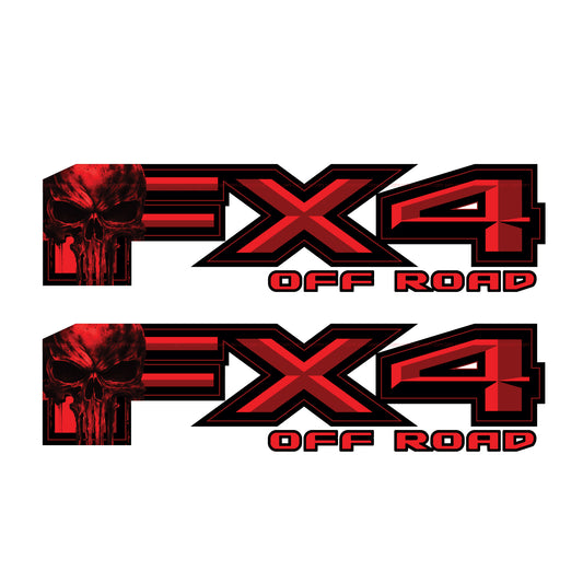 FX4 Off Road Skull Decal Replacement Sticker Ford F 150 Bedside Emblem for 4x4 Truck Super Duty