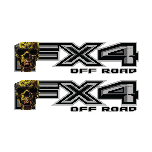 FX4 Off Road Decal Replacement Sticker / Skull Yellow Snake