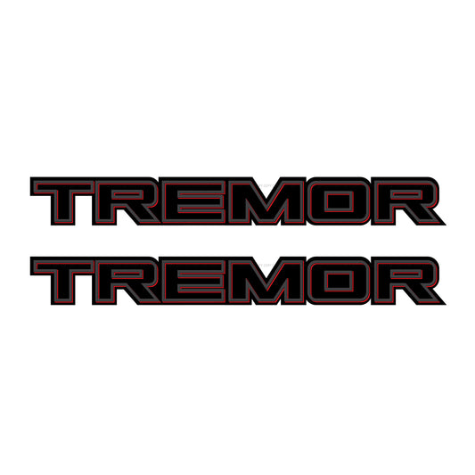 Tremor Black Decals Package Red Accent Truck Bed Side Sticker