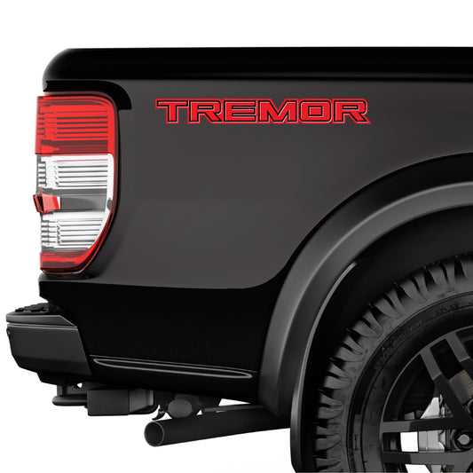 Tremor Red Decals Package White Accent Truck Bed Side Sticker