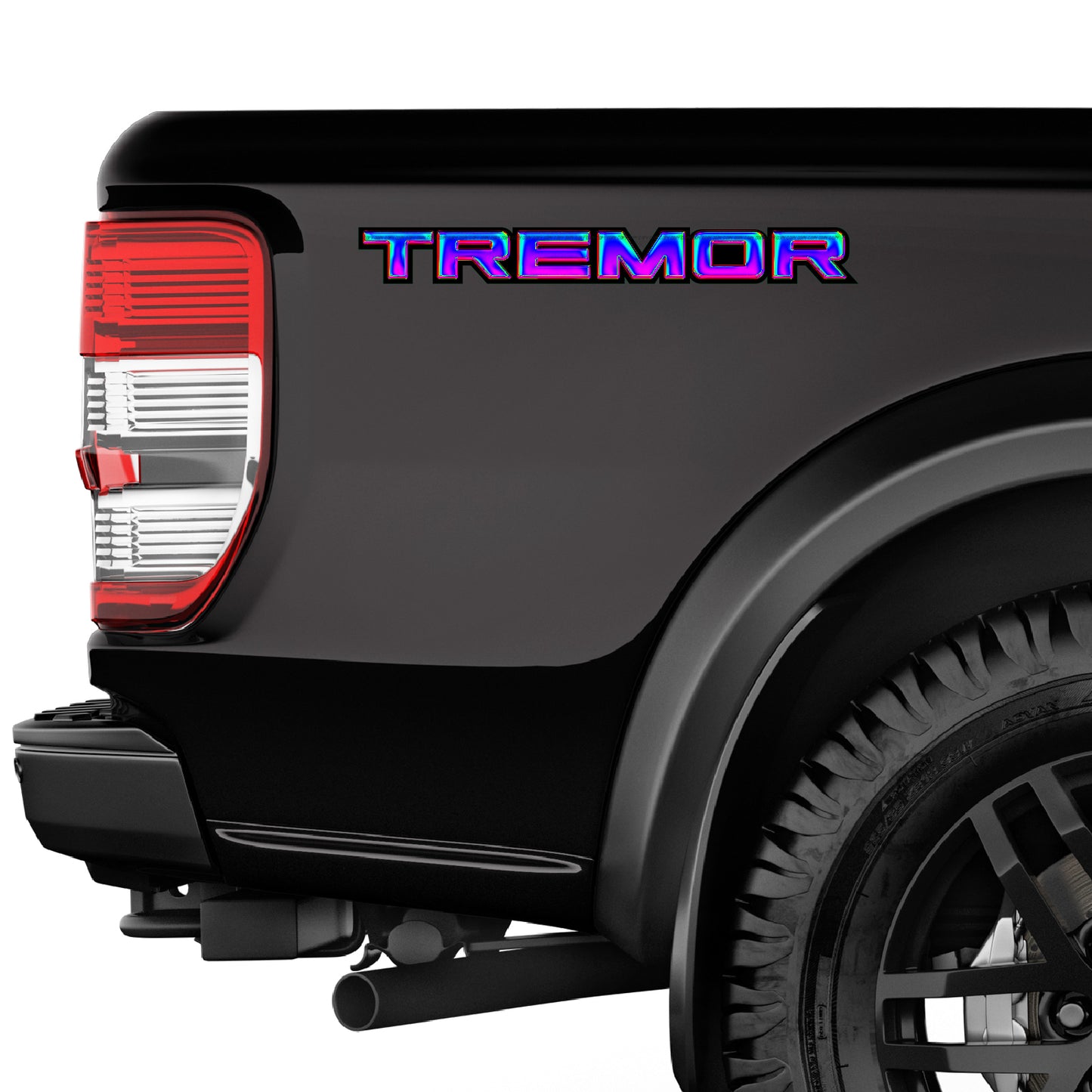 Tremor Metal Decals Truck Bed Side Stickers Ford F150 F250 / Cold Neon