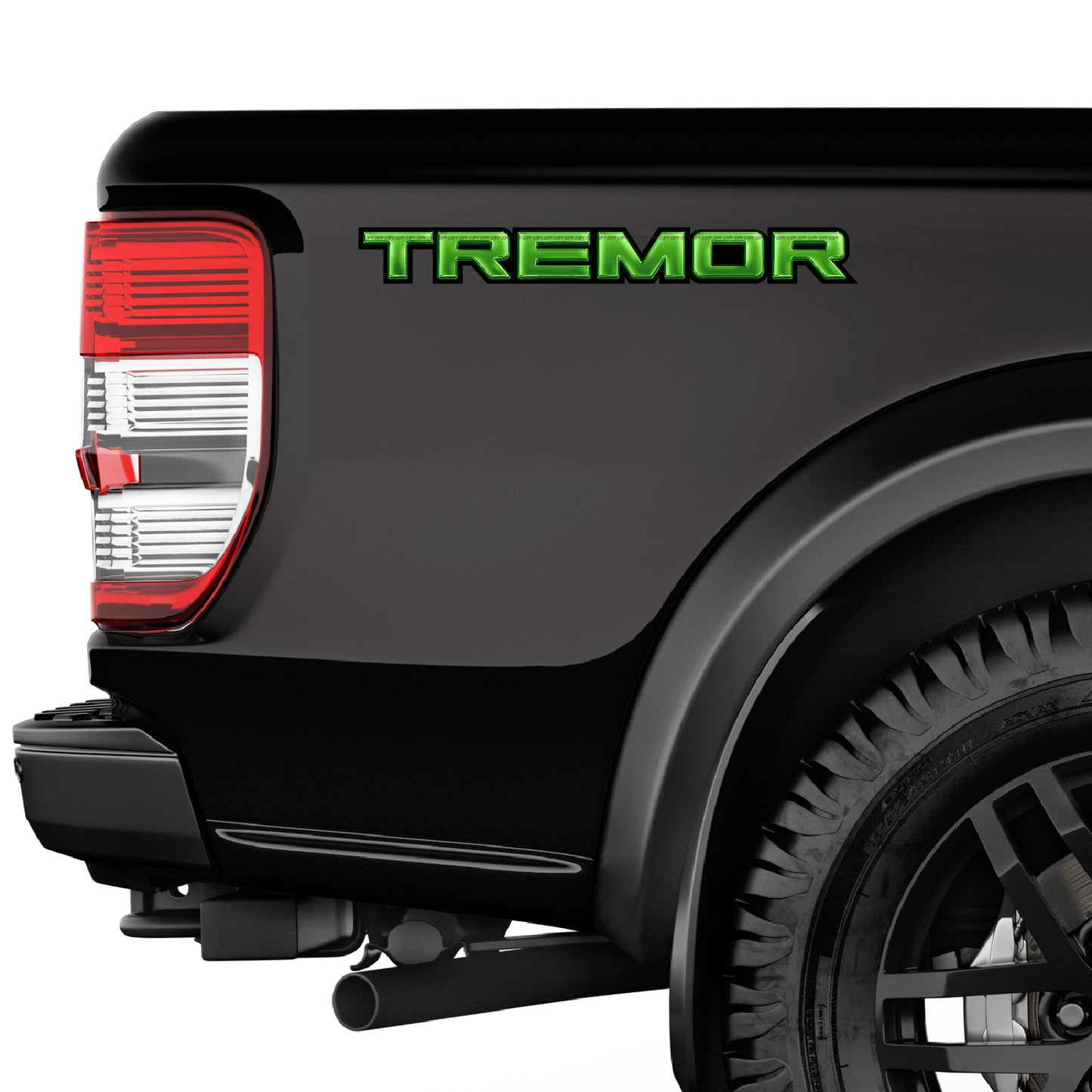 Tremor Metal Decals Truck Bed Side Stickers Ford F150 F250 / Green