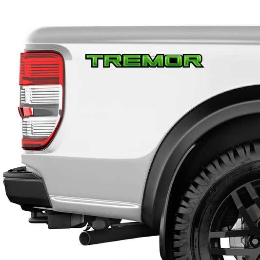 Tremor Metal Decals Truck Bed Side Stickers Ford F150 F250 / Green