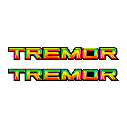 Tremor Metal Decals Truck Bed Side Stickers Ford F150 F250 / Heat Neon