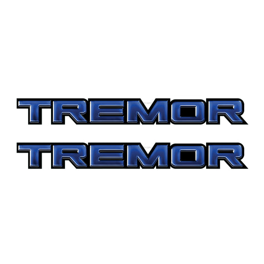 Tremor Metal Decals Truck Bed Side Stickers Ford F150 F250 / Blue