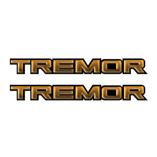 Tremor Metal Decals Truck Bed Side Stickers Ford F150 F250 / Gold