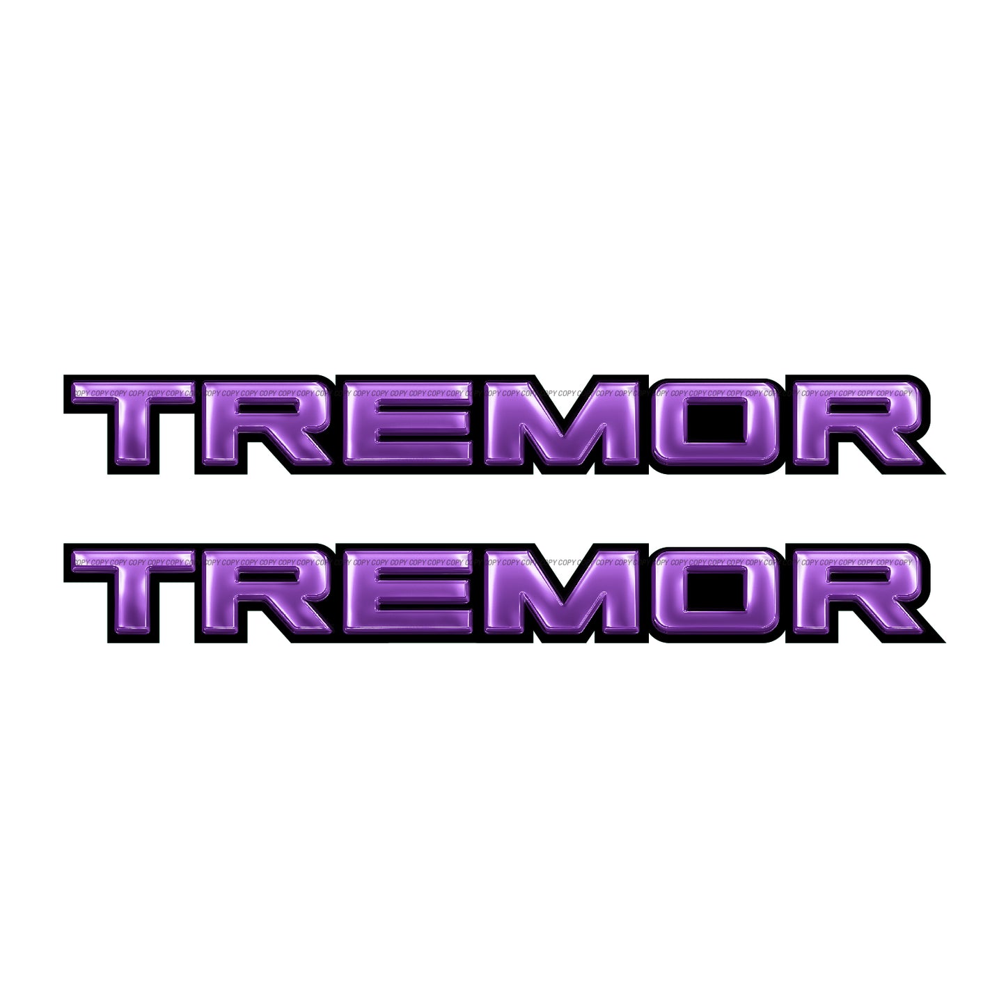 Tremor Metal Decals Truck Bed Side Stickers Ford F150 F250 / Purple
