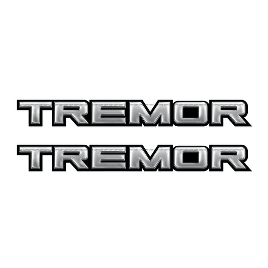 Tremor Metal Decals Truck Bed Side Stickers Ford F150 F250 / Silver