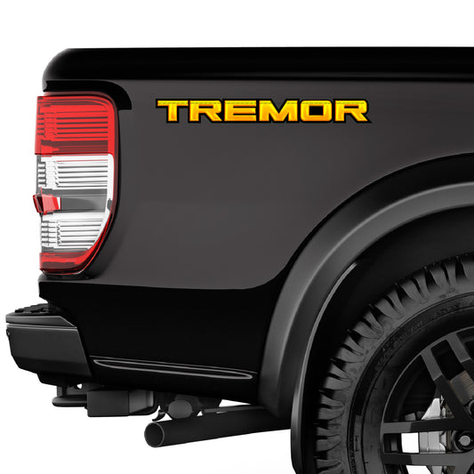 Tremor Metal Decals Truck Bed Side Stickers Ford F150 F250 / Yellow