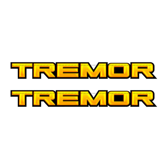 Tremor Metal Decals Truck Bed Side Stickers Ford F150 F250 / Yellow