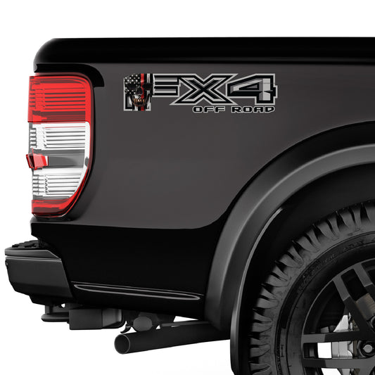 FX4 Off Road Decal Replacement Sticker / Skull Red Line