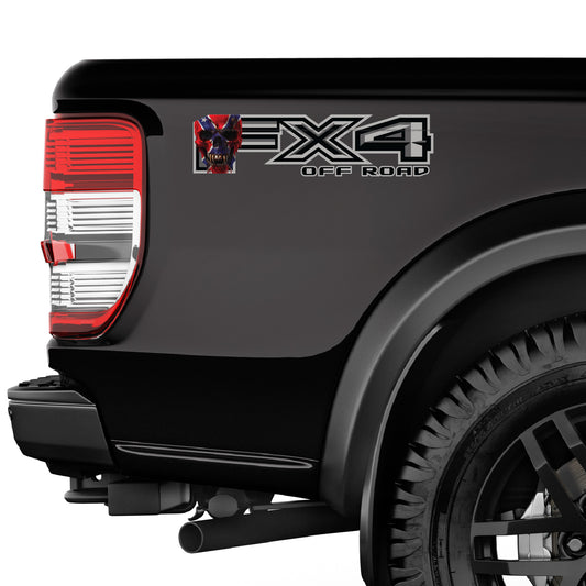 FX4 Off Road Decal Replacement Sticker / Skull Confederate Flag