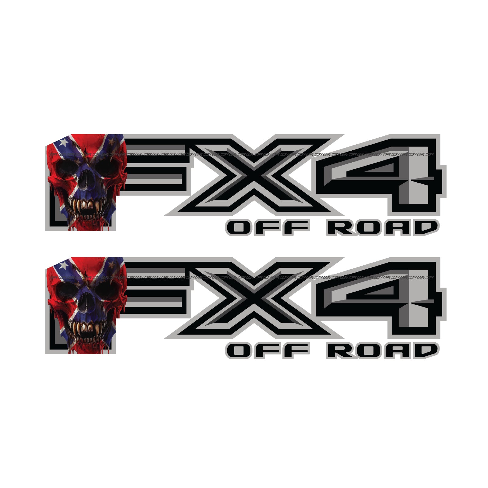 FX4 Off Road Decal Replacement Sticker / Skull Confederate Flag – TiresFX