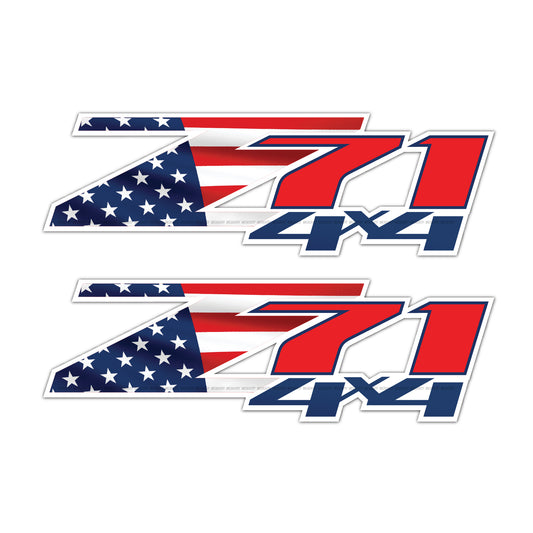 Z71 4x4 Decals USA Flag Stickers Chevy Silverado - F - 1500 2500 HD Stickers