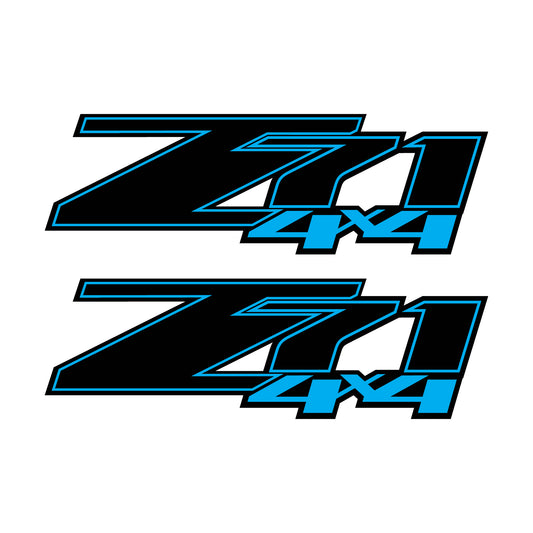 Z71 4x4 Decals Blue Stickers Chevy Silverado - F - 1500 2500 HD Stickers