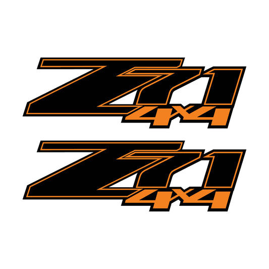 Z71 4x4 Decals Orange Stickers Chevy Silverado - F - 1500 2500 HD Stickers