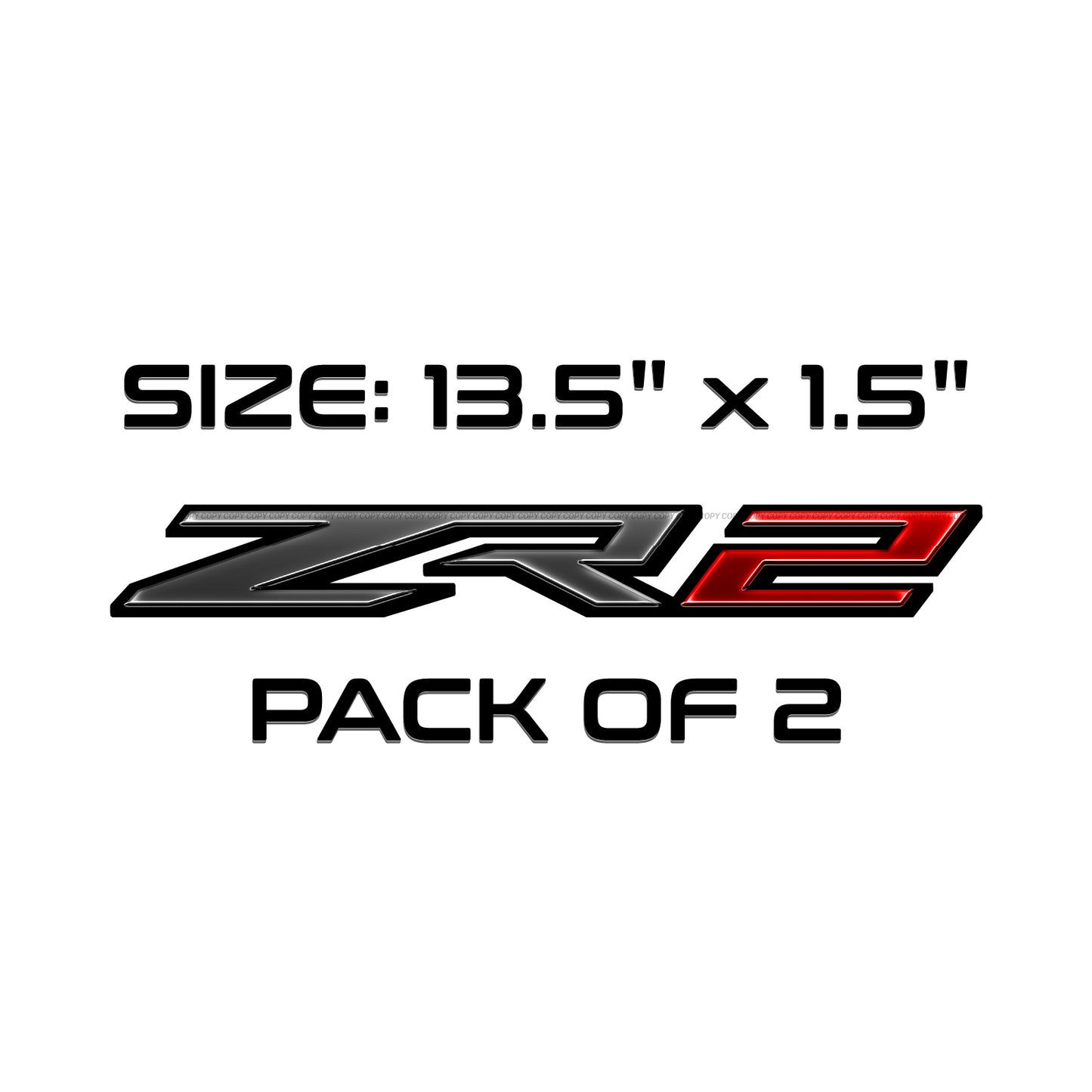 ZR2 Decals Bedside Replacement Sticker / Pack of 2