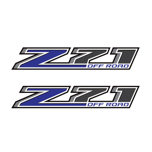 Z71 Offroad Truck Decals Blue - 2014-2018 Bedside Stickers - TiresFX
