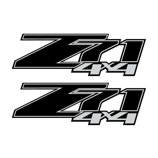 Z71 4x4 Black Blackout - F - 1500 2500 HD Stickers - TiresFX