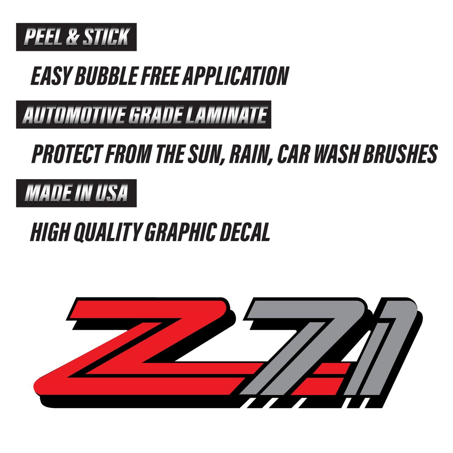 Z71 Offroad Decals Stickers for Chevy Silverado Z71 2001-2006 Bed Side 1500 2500 - TiresFX